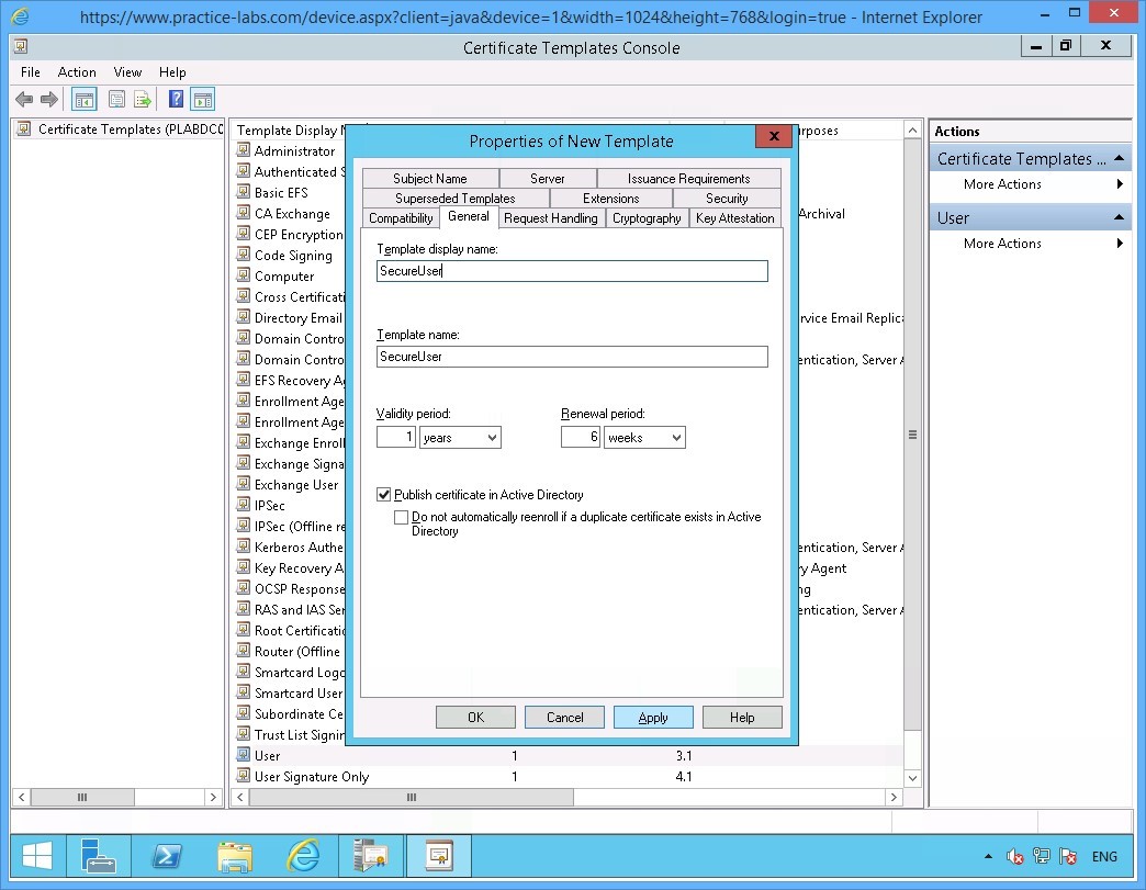 Practice Labs screenshot.